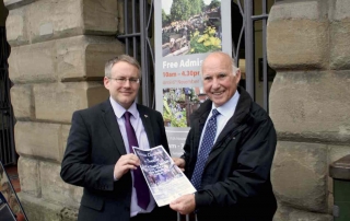 Bewdley Town Clerk Nick Farres and Councillor Gordon Yarranton discussing Victorian Christmas in Bewdley event.